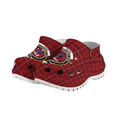 ScotsTee Shop Scottish Rose of Kilravock Crest Women's Tartan Height Increasing Clogs