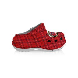 ScotsTee Shop Scottish Rose of Kilravock Modern Crest Women's Tartan Height Increasing Clogs