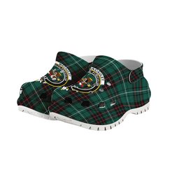 ScotsTee Shop Scottish MacAuley of Lewis Modern Crest Women's Tartan Height Increasing Clogs