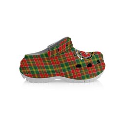ScotsTee Shop Scottish MacDonald of Kingsburgh Modern Crest Women's Tartan Height Increasing Clogs