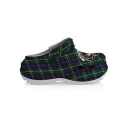 ScotsTee Shop Scottish McDonald of the Isles Hunting Modern Crest Women's Tartan Height Increasing Clogs