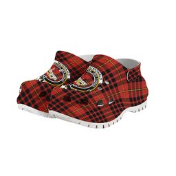 ScotsTee Shop Scottish McDonald of Ardnamurchan Ancient Crest Women's Tartan Height Increasing Clogs