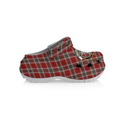 ScotsTee Shop Scottish McLean of Duart Dress Red Crest Women's Tartan Height Increasing Clogs