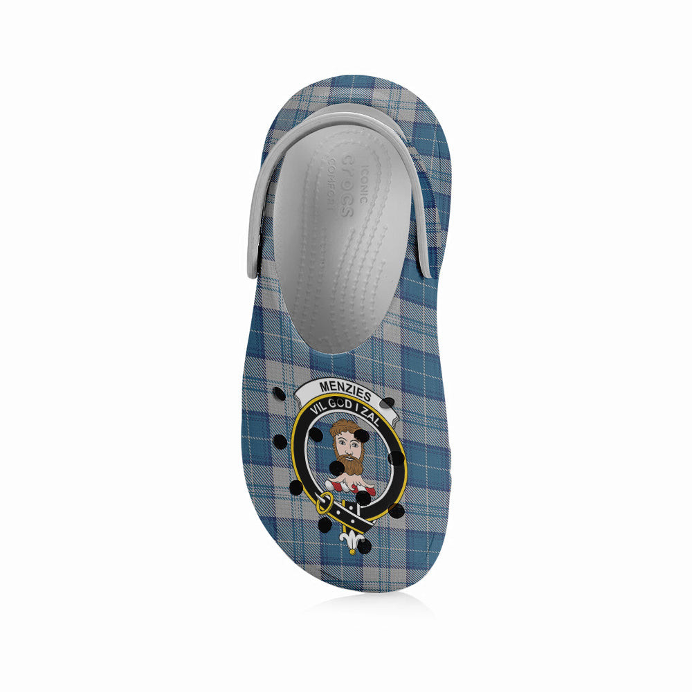ScotsTee Shop Scottish Menzies Dress Blue and White Crest Women's Tartan Height Increasing Clogs