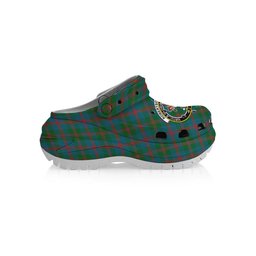ScotsTee Shop Scottish Robertson of Struan Ancient Crest Women's Tartan Height Increasing Clogs