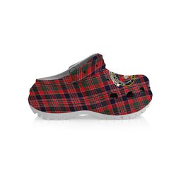 ScotsTee Shop Scottish MacDonald of Boisdale Modern Crest Women's Tartan Height Increasing Clogs