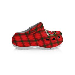 ScotsTee Shop Scottish MacDonald of Sleat SC Crest Women's Tartan Height Increasing Clogs