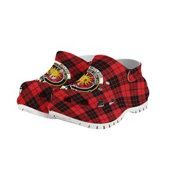 ScotsTee Shop Scottish McLeod of Raasay Modern Crest Women's Tartan Height Increasing Clogs