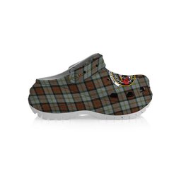 ScotsTee Shop Scottish MacLeod Of Harris Weathered Crest Women's Tartan Height Increasing Clogs