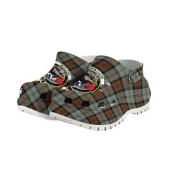 ScotsTee Shop Scottish MacLeod Of Harris Weathered Crest Women's Tartan Height Increasing Clogs
