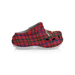 ScotsTee Shop Scottish McDonald of Glenaladale Modern Crest Women's Tartan Height Increasing Clogs