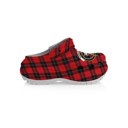 ScotsTee Shop Scottish Ramsay of Dalhousie (Ramsay Red) Modern Crest Women's Tartan Height Increasing Clogs