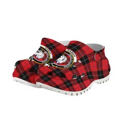 ScotsTee Shop Scottish Ramsay of Dalhousie (Ramsay Red) Modern Crest Women's Tartan Height Increasing Clogs