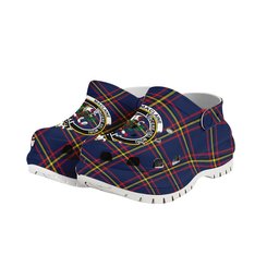 ScotsTee Shop Scottish MacLaine of Lochbuie Hunting Modern Crest Women's Tartan Height Increasing Clogs