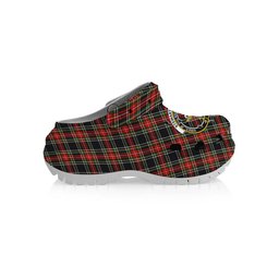 ScotsTee Shop Scottish Stewart High Stewards (Stewart Black) Crest Women's Tartan Height Increasing Clogs