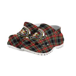 ScotsTee Shop Scottish Stewart High Stewards (Stewart Black) Crest Women's Tartan Height Increasing Clogs