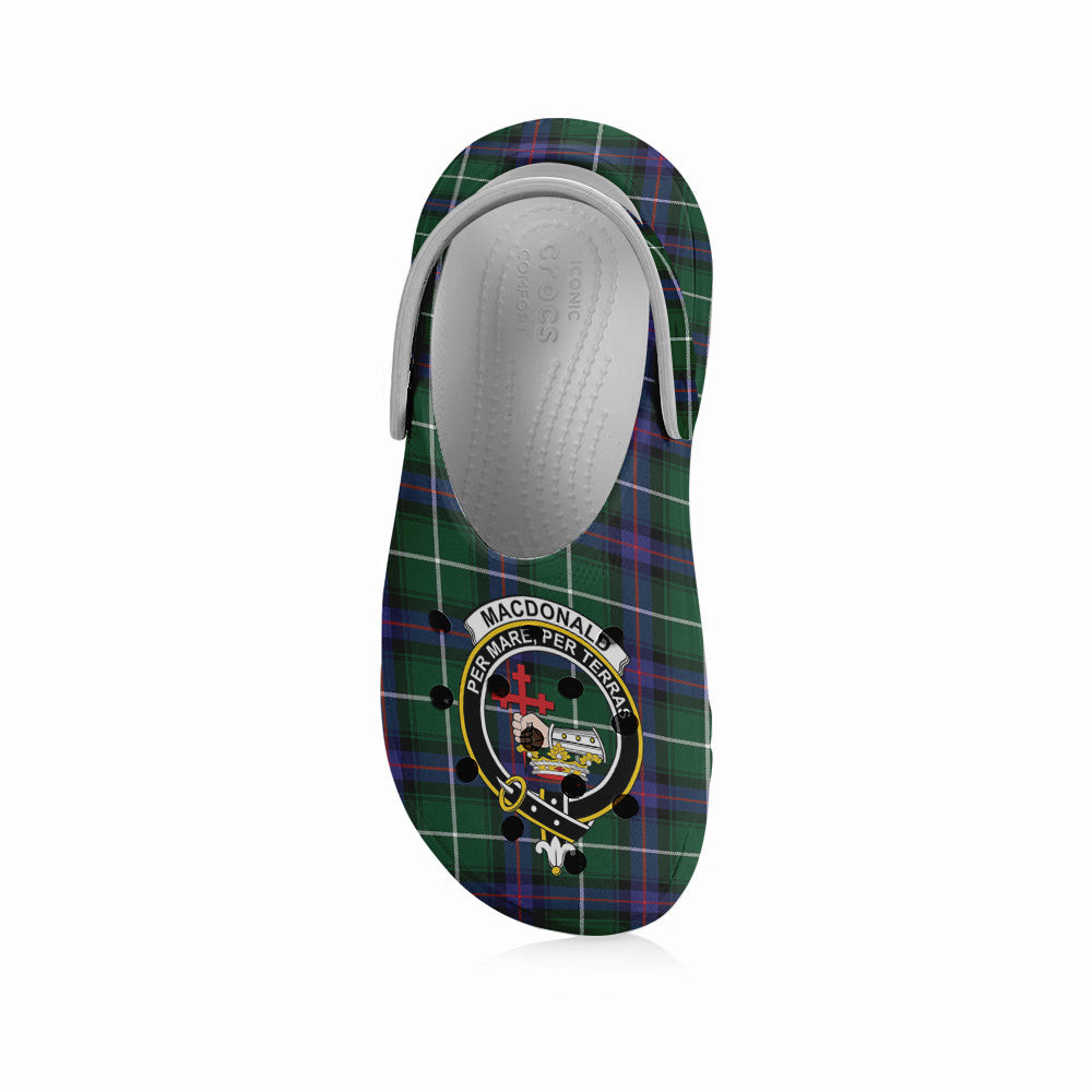 ScotsTee Shop Scottish MacDonald of the Isles Hunting Modern Crest Women's Tartan Height Increasing Clogs