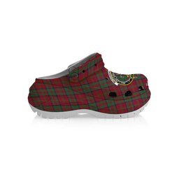 ScotsTee Shop Scottish McDonald of Glencoe Modern Crest Women's Tartan Height Increasing Clogs
