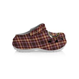 ScotsTee Shop Scottish McKay of Strathnaver Modern Crest Women's Tartan Height Increasing Clogs