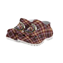 ScotsTee Shop Scottish McKay of Strathnaver Modern Crest Women's Tartan Height Increasing Clogs