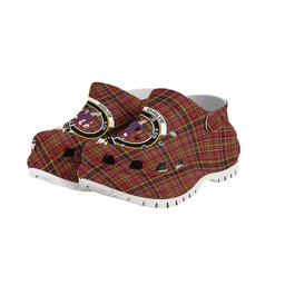 ScotsTee Shop Scottish Ogilvie (Ogilvy) of Strathallan Crest Women's Tartan Height Increasing Clogs