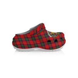 ScotsTee Shop Scottish McPherson of Cluny Modern Crest Women's Tartan Height Increasing Clogs