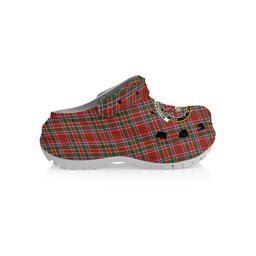 ScotsTee Shop Scottish McDonald of Lochmaddy Ancient Crest Women's Tartan Height Increasing Clogs