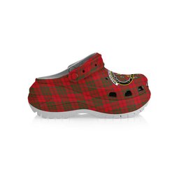 ScotsTee Shop Scottish MacAlister of Glenbarr Modern Crest Women's Tartan Height Increasing Clogs