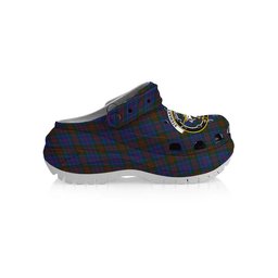 ScotsTee Shop Scottish Stewart of Appin 2 Crest Women's Tartan Height Increasing Clogs