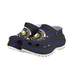 ScotsTee Shop Scottish Stewart of Appin 2 Crest Women's Tartan Height Increasing Clogs