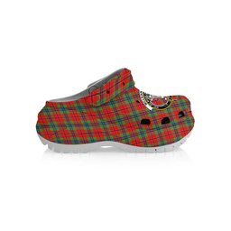 ScotsTee Shop Scottish McLean of Duart Modern Crest Women's Tartan Height Increasing Clogs