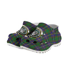 ScotsTee Shop Scottish Strange of Balkaskie SC Crest Women's Tartan Height Increasing Clogs