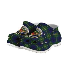 ScotsTee Shop Scottish Johnston of Caskieben Modern Crest Women's Tartan Height Increasing Clogs