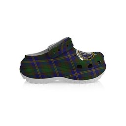 ScotsTee Shop Scottish Strange of Balkaskie Crest Women's Tartan Height Increasing Clogs