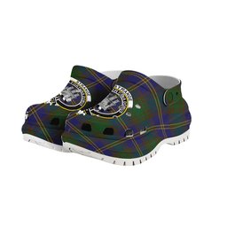 ScotsTee Shop Scottish Strange of Balkaskie Crest Women's Tartan Height Increasing Clogs