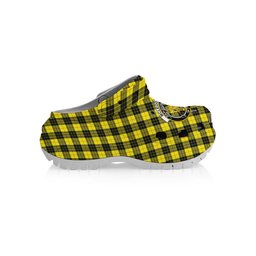 ScotsTee Shop Scottish McLeod of Lewis Modern Crest Women's Tartan Height Increasing Clogs