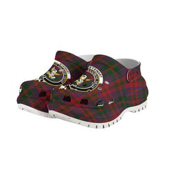 ScotsTee Shop Scottish Stewart of Urrard Crest Women's Tartan Height Increasing Clogs