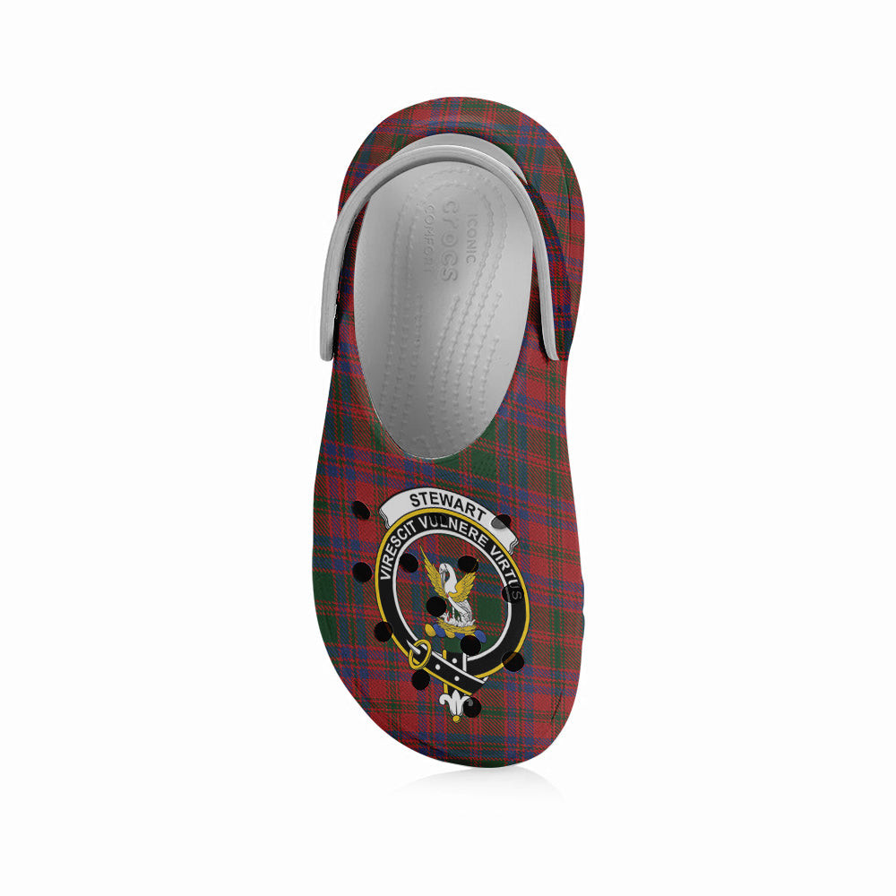 ScotsTee Shop Scottish Stewart of Urrard Crest Women's Tartan Height Increasing Clogs