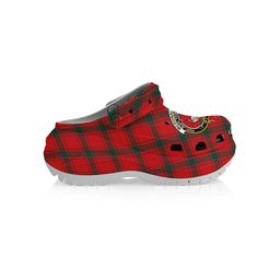ScotsTee Shop Scottish McDonald of Sleat Modern Crest Women's Tartan Height Increasing Clogs