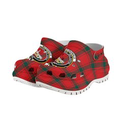 ScotsTee Shop Scottish McDonald of Sleat Modern Crest Women's Tartan Height Increasing Clogs