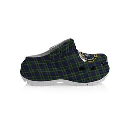 ScotsTee Shop Scottish MacNeil of Colonsay Crest Women's Tartan Height Increasing Clogs