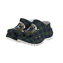 ScotsTee Shop Scottish MacNeil of Colonsay Crest Women's Tartan Height Increasing Clogs