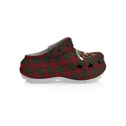 ScotsTee Shop Scottish Stewart of Appin Crest Women's Tartan Height Increasing Clogs