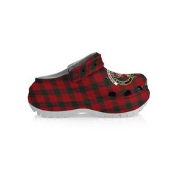 ScotsTee Shop Scottish Robertson Vestiarium Scoticum Crest Women's Tartan Height Increasing Clogs