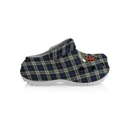ScotsTee Shop Scottish MacLeod of California Crest Women's Tartan Height Increasing Clogs