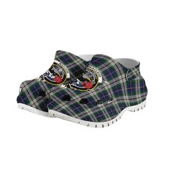 ScotsTee Shop Scottish MacLeod of California Crest Women's Tartan Height Increasing Clogs
