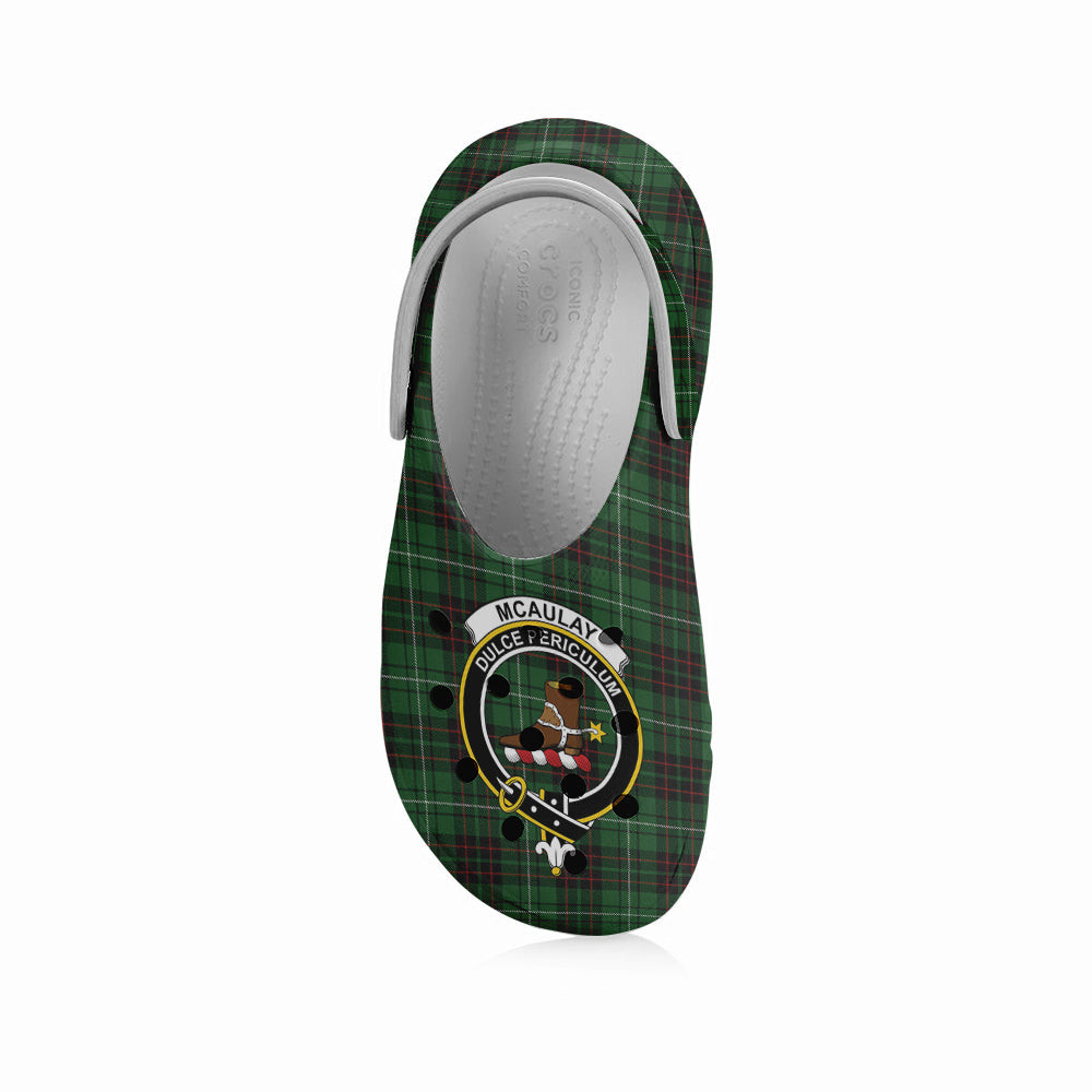 ScotsTee Shop Scottish McAulay of Lewis Crest Women's Tartan Height Increasing Clogs