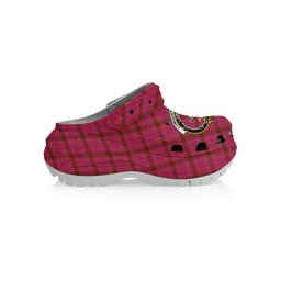 ScotsTee Shop Scottish Lumsden of Clova Modern Crest Women's Tartan Height Increasing Clogs