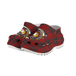 ScotsTee Shop Scottish Stewart of Appin VS Crest Women's Tartan Height Increasing Clogs