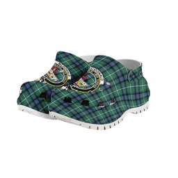ScotsTee Shop Scottish McDonald of the Isles Hunting Ancient Crest Women's Tartan Height Increasing Clogs